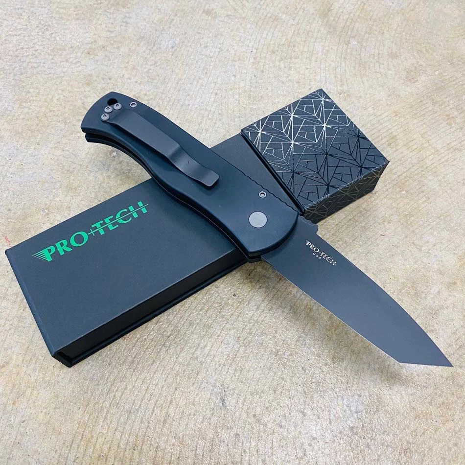 ProTech E7T03 Emerson CQC7 3.25" Chisel Tanto Black Blade, Black Handle Auto Knife - Image 4