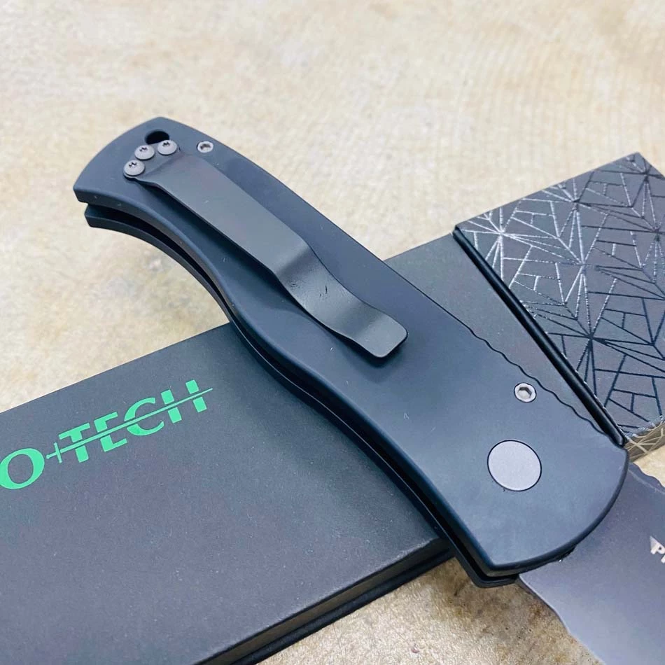 ProTech E7T03 Emerson CQC7 3.25" Chisel Tanto Black Blade, Black Handle Auto Knife - Image 6