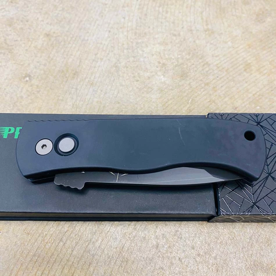 ProTech E7T03 Emerson CQC7 3.25" Chisel Tanto Black Blade, Black Handle Auto Knife - Image 7