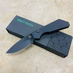 ProTech PT207 Strider PT+ Black Textured Handle DLC Black Magnacut Blade Black Hardware Automatic Knife