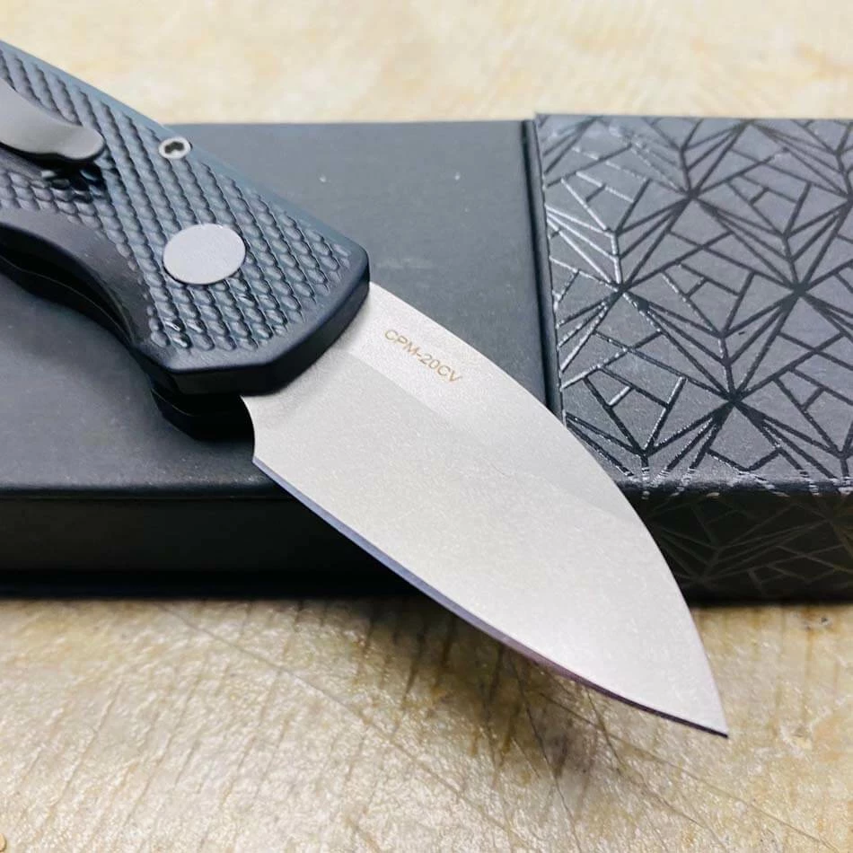 Protech Runt 5 R5105 Textured Black Handle 1.9" Stonewash 20CV Wharncliffe Blade Auto Knife - Image 5