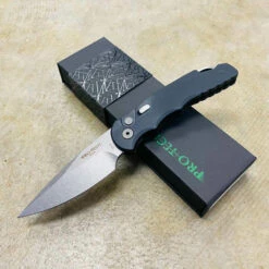 ProTech T501 Tactical Response 5, 3.25" S35-VN Stonewash Plain Blade Aluminum Handle Knife