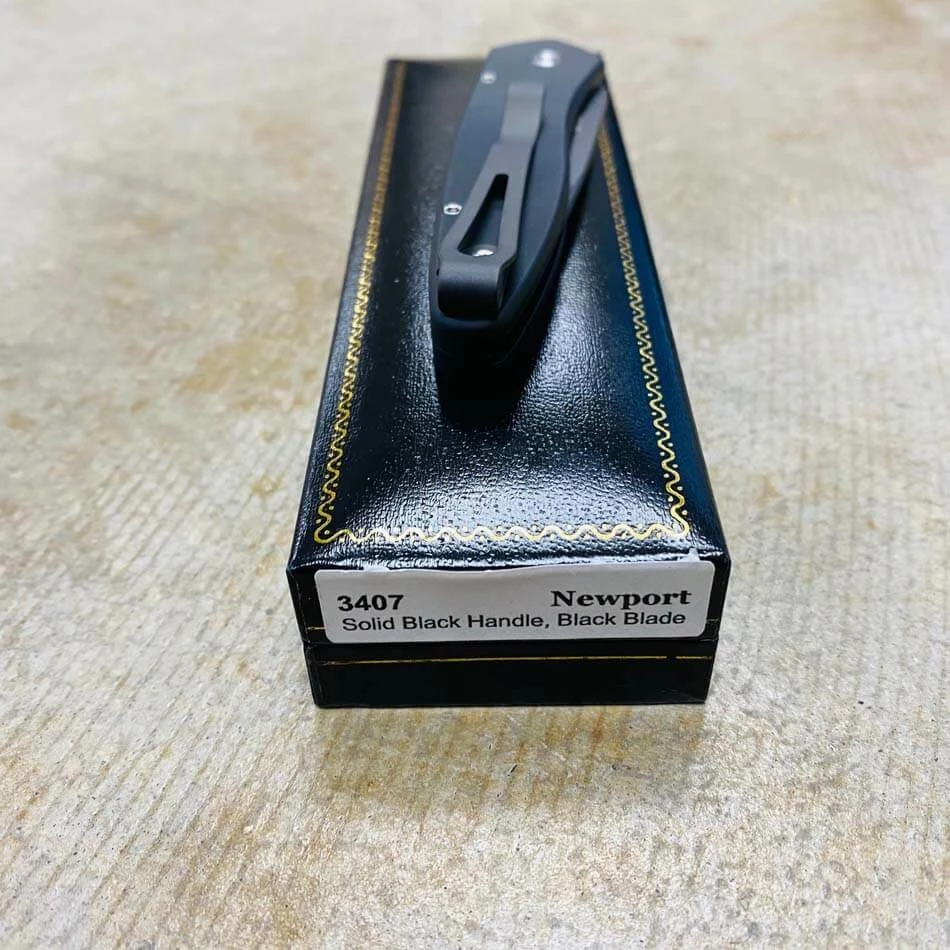 PROTECH 3407 Newport 3" Black Blade Black Handle Automatic Knife - Image 9