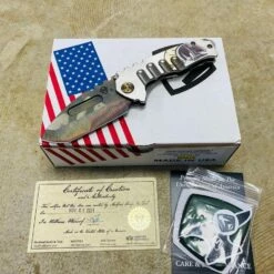 Medford Praetorian Genesis T 3V Vulcan 3.3" Tanto Silver Molon Labe Handle Knife Serial 108-147