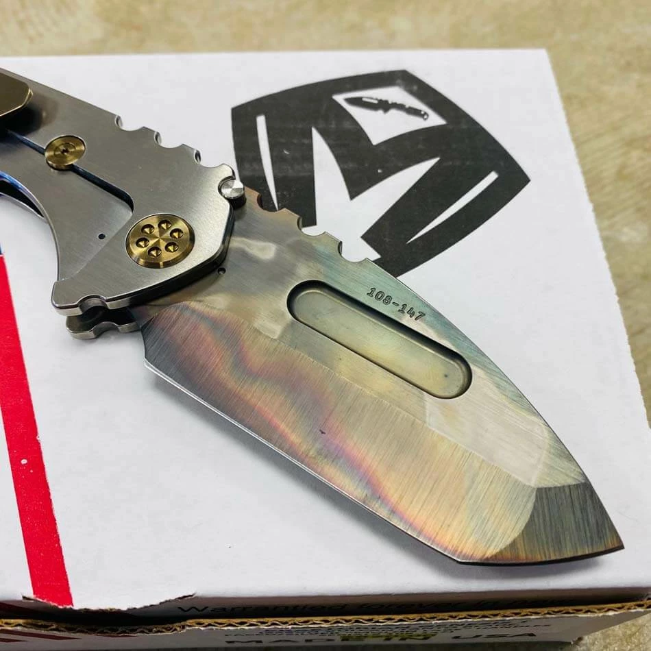 Medford Praetorian Genesis T 3V Vulcan 3.3" Tanto Silver Molon Labe Handle Knife Serial 108-147 - Image 6