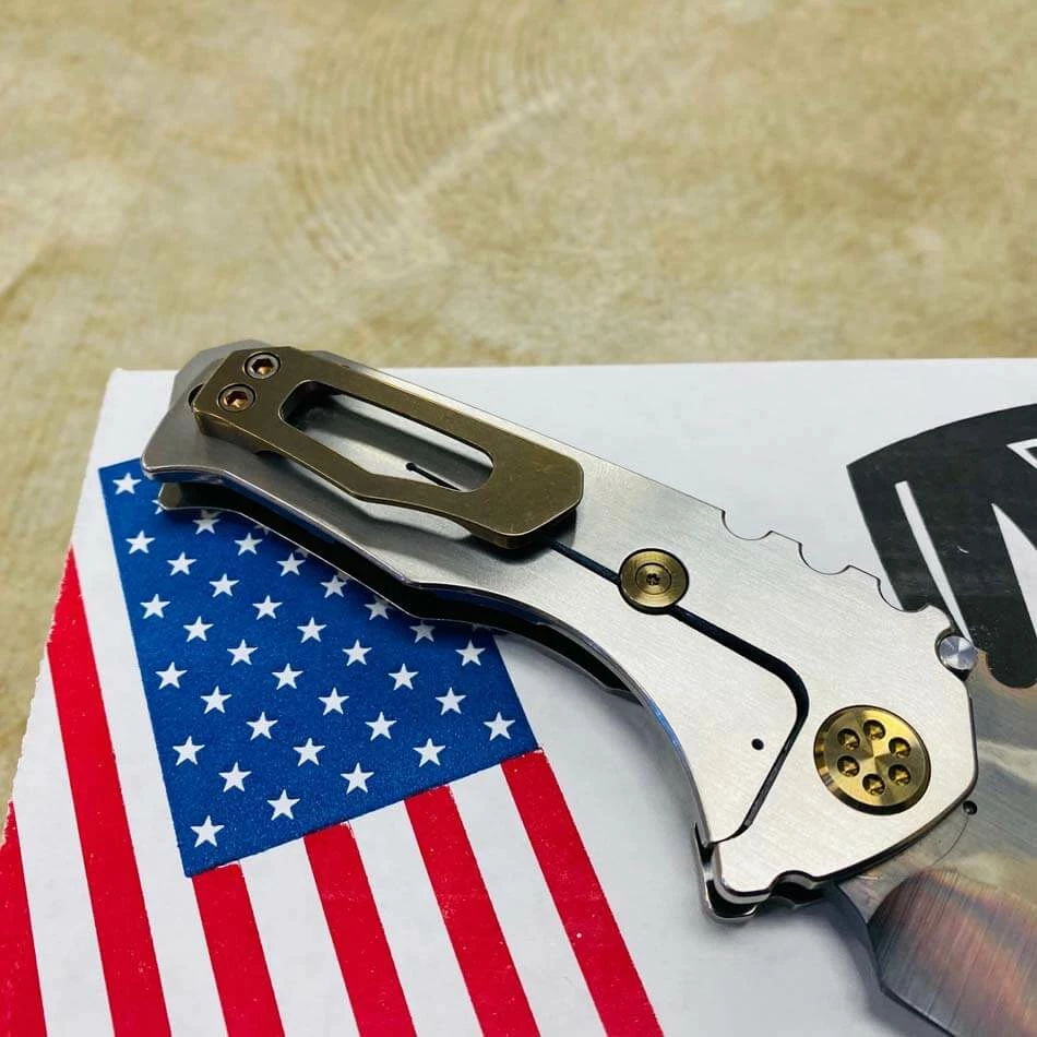 Medford Praetorian Genesis T 3V Vulcan 3.3" Tanto Silver Molon Labe Handle Knife Serial 108-147 - Image 7