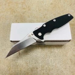 Rick Hinderer Eklipse 3.5" Wharncliffe CPM-20CV, Tri-Way, Stonewash, Black G10 Folding Knife