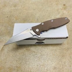 Rick Hinderer Eklipse 3.5" Wharncliffe CPM-20CV, Tri-Way, Stonewash Bronze, Flat Dark Earth G10 Folding Knife