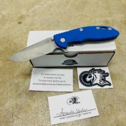 Rick Hinderer XM-18 3.5" Spearpoint Tri-Way Working Finish Blue G10 Flipper Knife