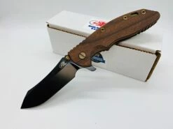 Rick Hinderer XM-18 3.5" Skinner Tri-Way Vintage Smooth Walnut Flipper Knife Serial 1517