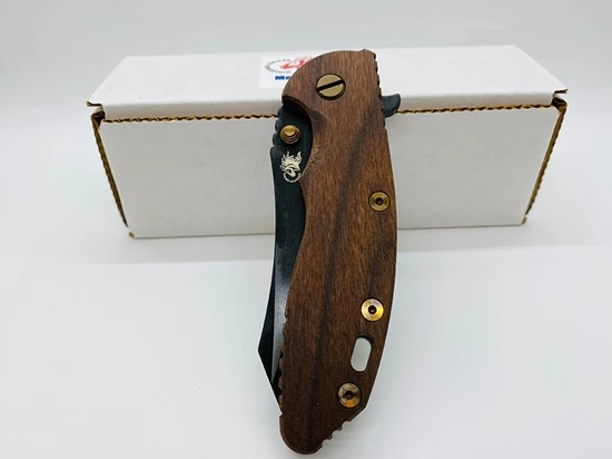 Rick Hinderer XM-18 3.5" Skinner Tri-Way Vintage Smooth Walnut Flipper Knife Serial 1517 - Image 4