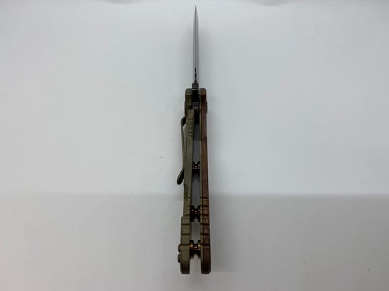 Rick Hinderer XM-18 3.5" Skinner Tri-Way Vintage Smooth Walnut Flipper Knife Serial 1569 - Image 3