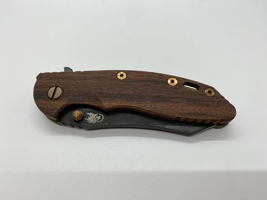 Rick Hinderer XM-18 3.5" Skinner Tri-Way Vintage Smooth Walnut Flipper Knife Serial 1569 - Image 4