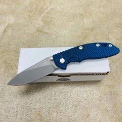 Rick Hinderer XM-18 3.5" Slicer Non-Flipper Working Finish S45VN Blade Tri-Way Battle Blue And Blue/Black G10