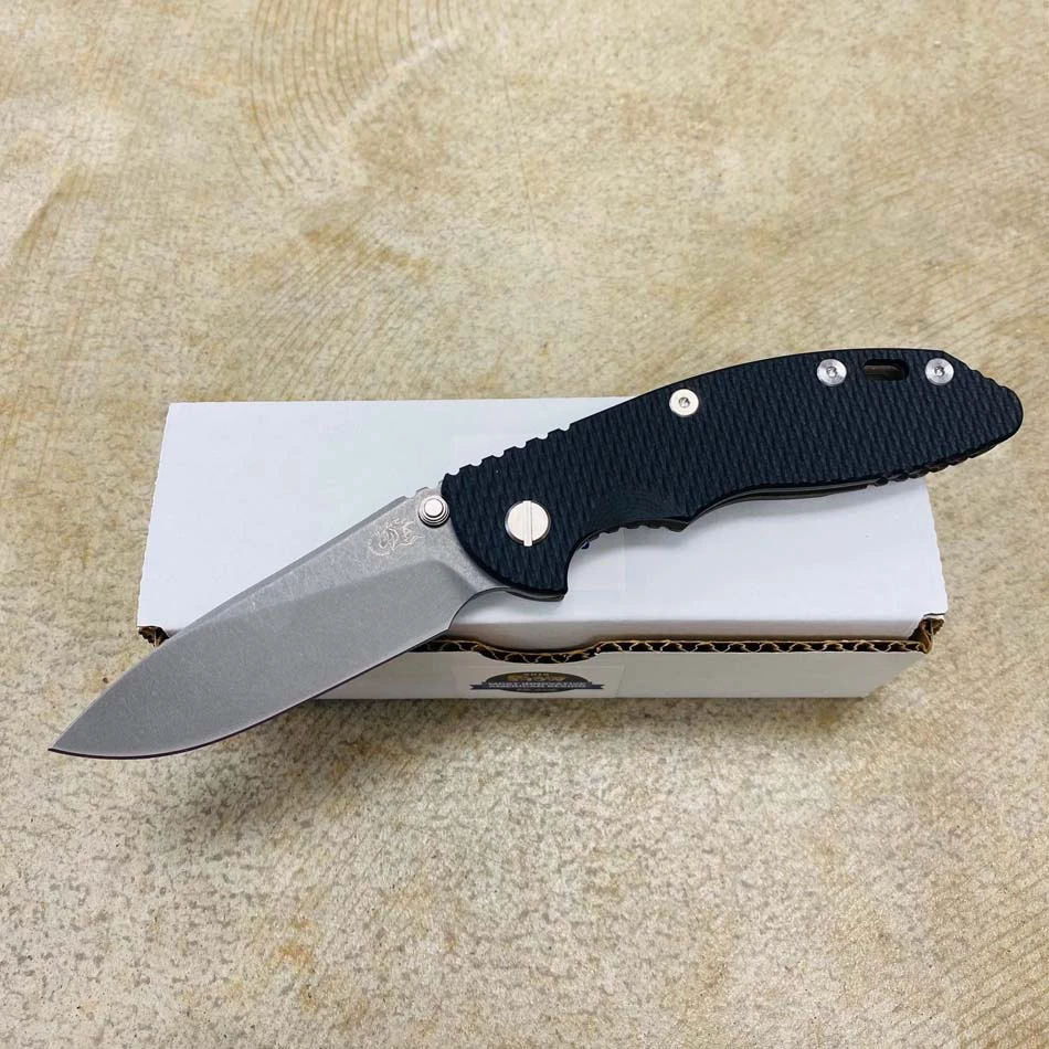Rick Hinderer XM-18 3.5" Slicer Non-Flipper Working Finish S45VN Blade Tri-Way Battle Bronze Black G10