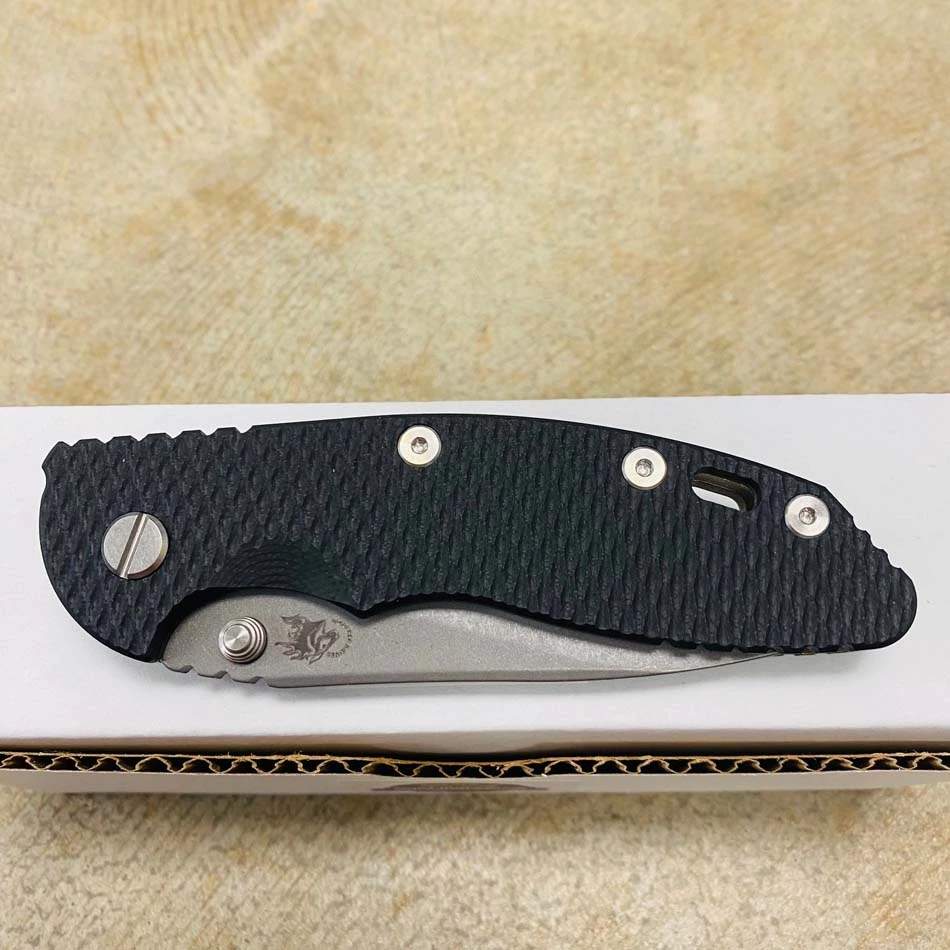 Rick Hinderer XM-18 3.5" Slicer Non-Flipper Working Finish S45VN Blade Tri-Way Battle Bronze Black G10 - Image 7