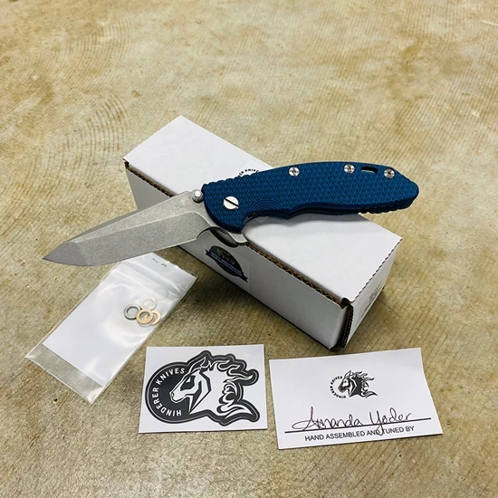 Hinderer XM-18 3.5" Spanto S45VN Stonewash Triway Battle Blue Blue/Black G10 Knife