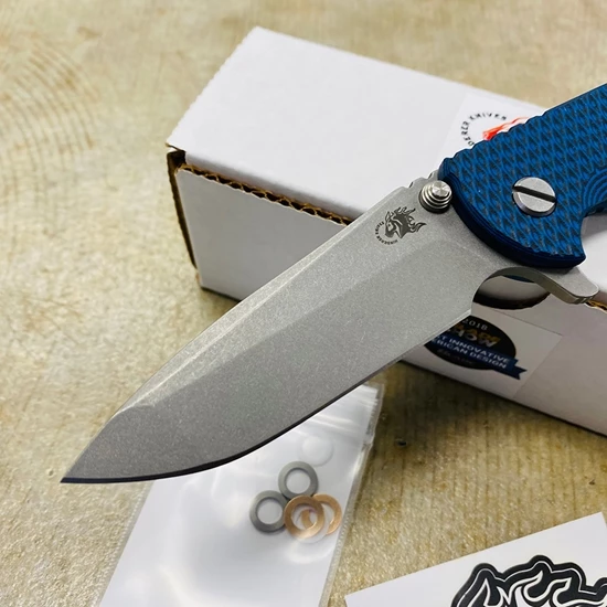 Hinderer XM-18 3.5" Spanto S45VN Stonewash Triway Battle Blue Blue/Black G10 Knife - Image 2