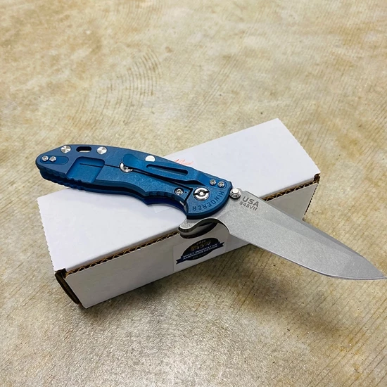 Hinderer XM-18 3.5" Spanto S45VN Stonewash Triway Battle Blue Blue/Black G10 Knife - Image 4