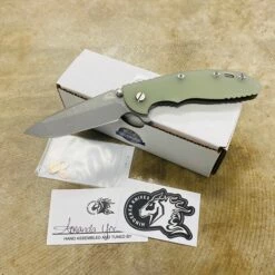Hinderer XM-18 3.5" Spanto S45VN Stonewash Translucent Green G-10 Battle Bronze Handle Knife