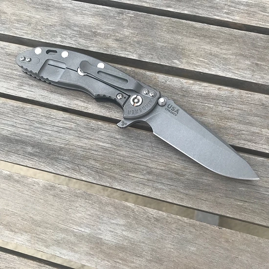 Rick Hinderer XM-18 3.5" Spearpoint Tri-Way Working Finish Black G10 Flipper Knife - Image 2