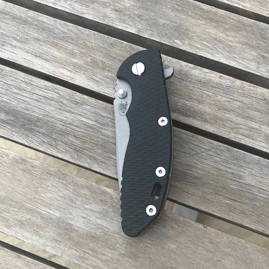 Rick Hinderer XM-18 3.5" Spearpoint Tri-Way Working Finish Black G10 Flipper Knife - Image 5