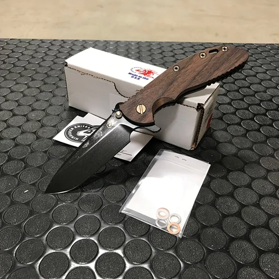 Rick Hinderer XM-24 4.0" Spearpoint Tri-Way Vintage Smooth Walnut Flipper Knife Serial 1159