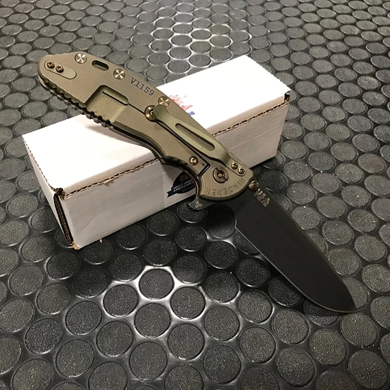 Rick Hinderer XM-24 4.0" Spearpoint Tri-Way Vintage Smooth Walnut Flipper Knife Serial 1159 - Image 3