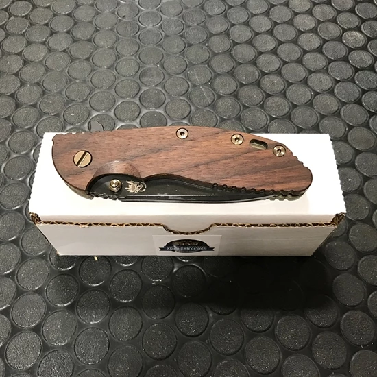 Rick Hinderer XM-24 4.0" Spearpoint Tri-Way Vintage Smooth Walnut Flipper Knife Serial 1159 - Image 4