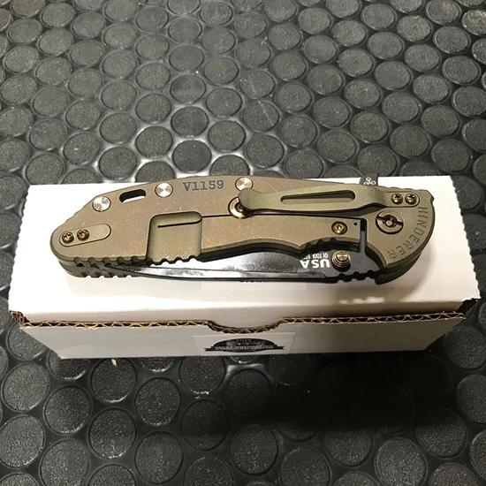 Rick Hinderer XM-24 4.0" Spearpoint Tri-Way Vintage Smooth Walnut Flipper Knife Serial 1159 - Image 5