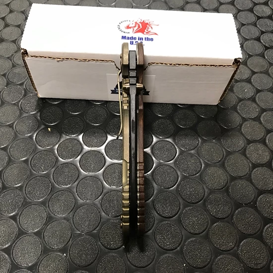 Rick Hinderer XM-24 4.0" Spearpoint Tri-Way Vintage Smooth Walnut Flipper Knife Serial 1159 - Image 6