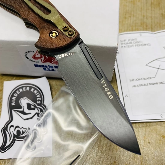 Rick Hinderer XM-Slippy 3" Spearpoint Vintage Slipjoint Smooth Walnut Knife Serial 1846 - Image 5