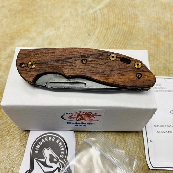 Rick Hinderer XM-Slippy 3" Spearpoint Vintage Slipjoint Smooth Walnut Knife Serial 1846 - Image 7